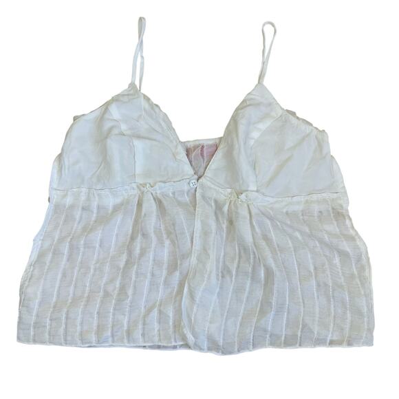 Lisa Say Gah Sz S Ivy Top Vanilla Ruffle Tank Top - Picture 12 of 16